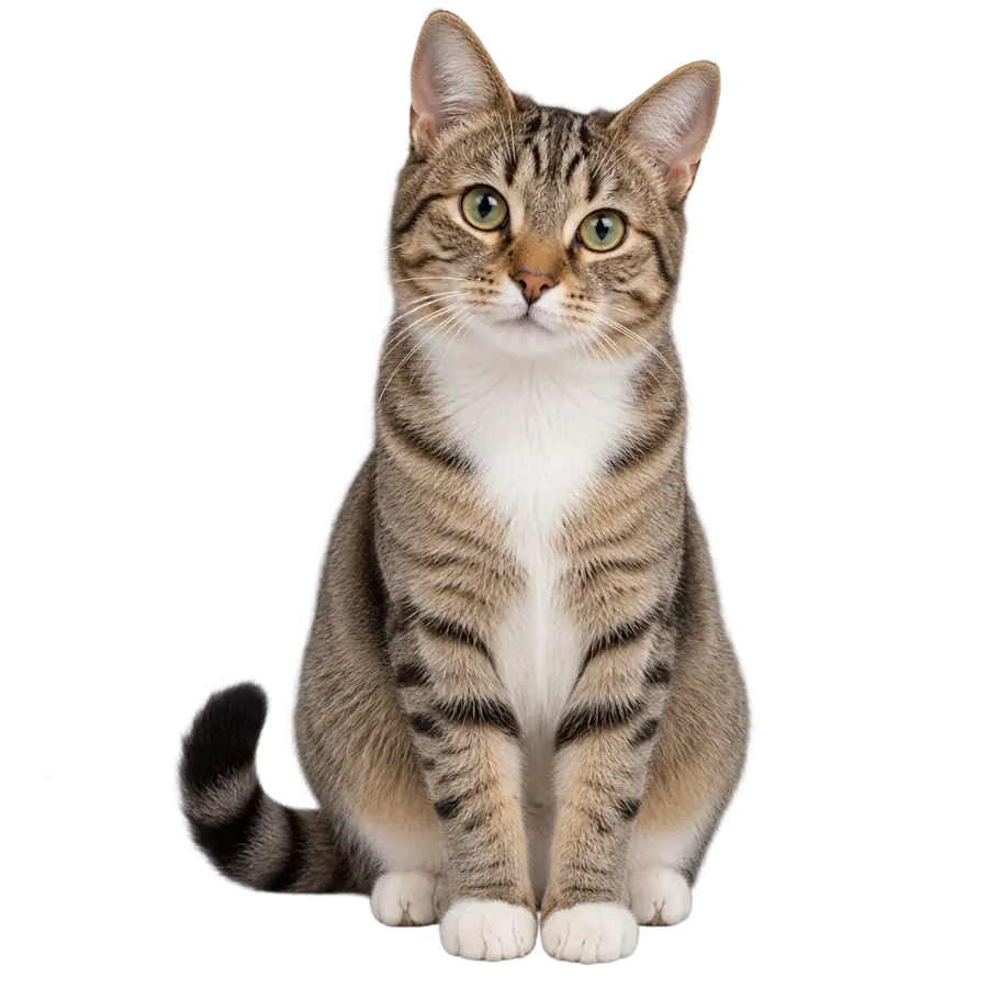 Chat tigré assis