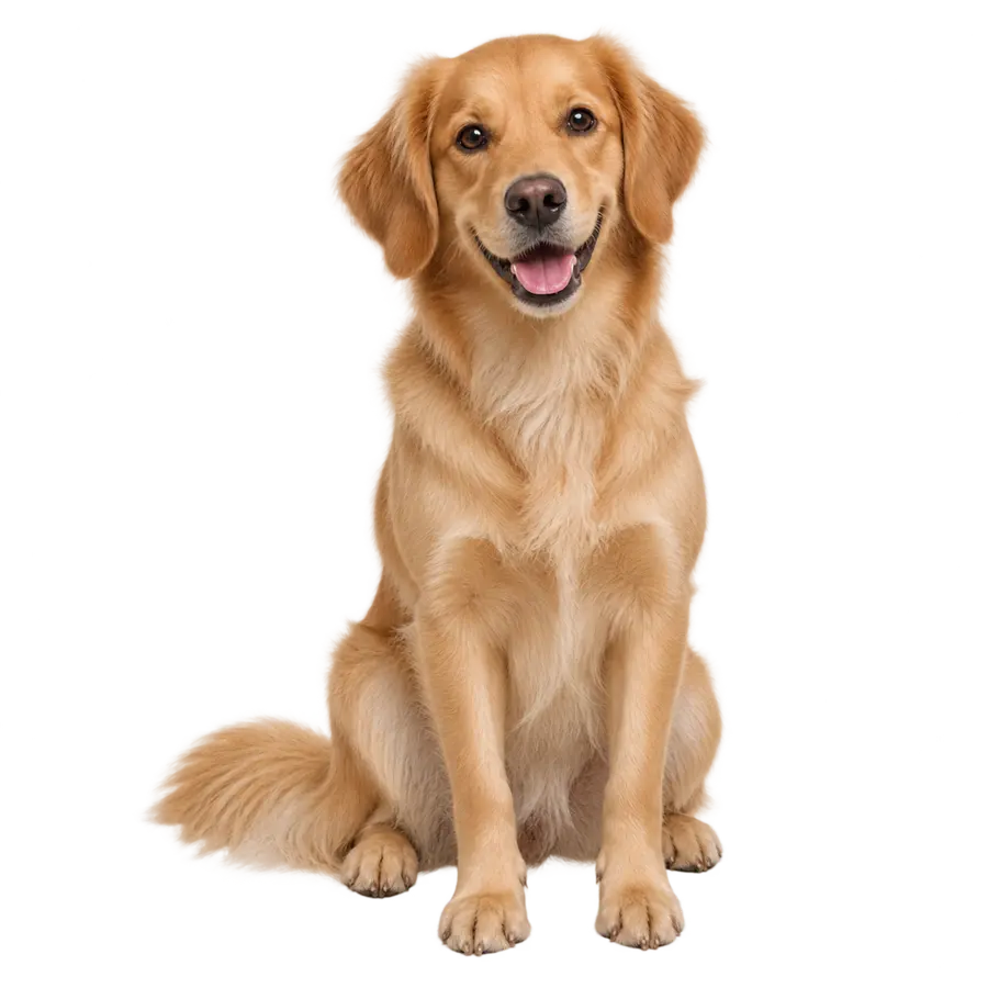 Chien souriant assis